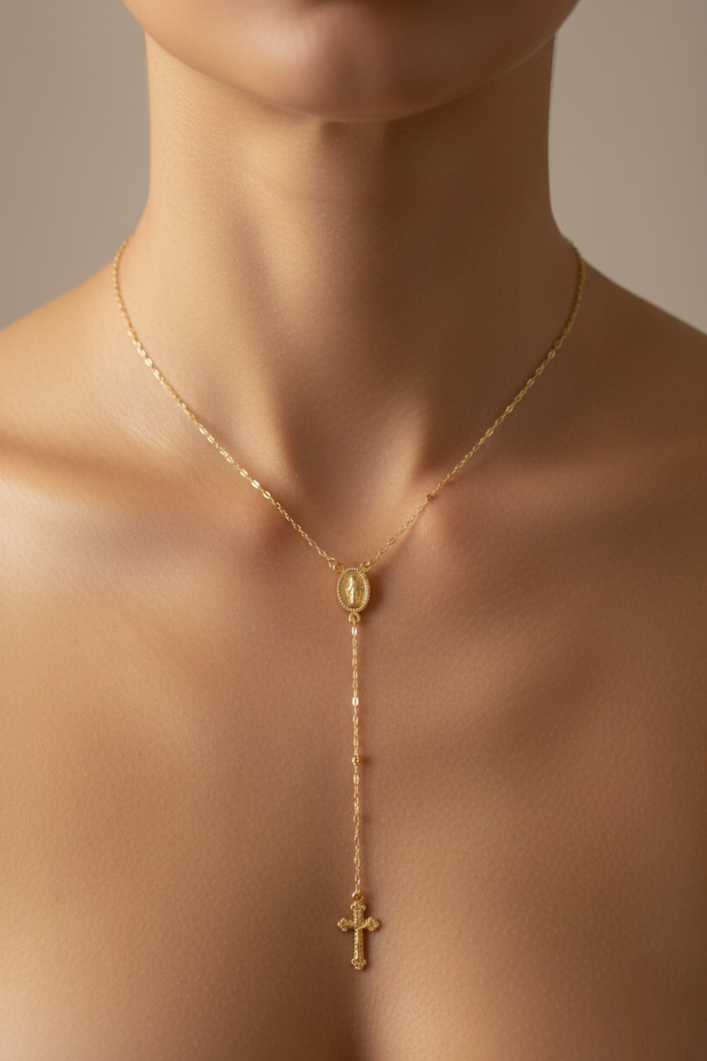 Collier Croix Medaille Religieuse Or