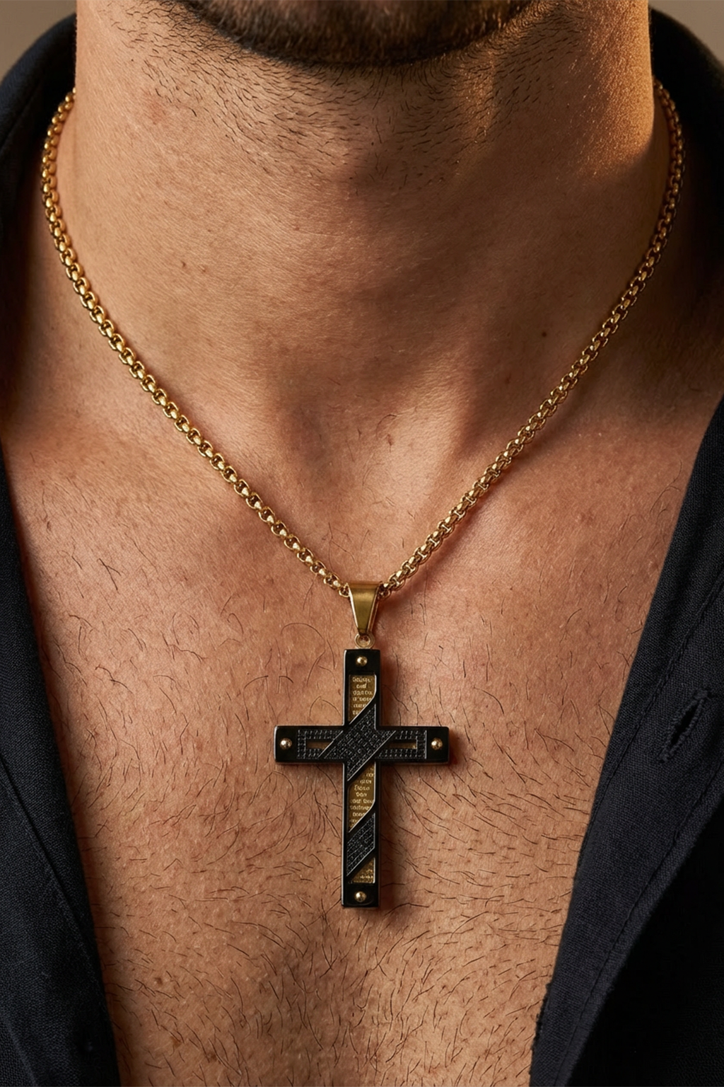 Collar para hombre Vnox de doble capa