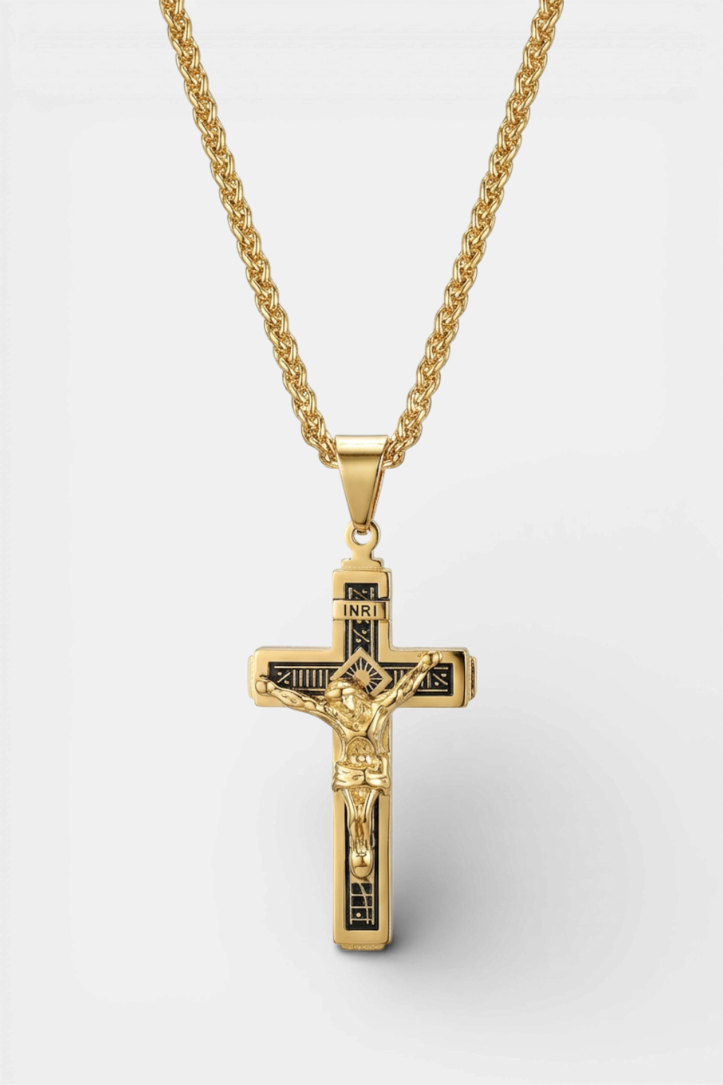 Collier Jésus Crucifix INRI Doré