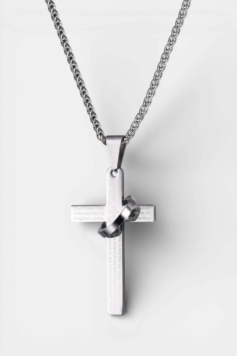Collar Colgante Cruz Plata</br> Joyas de Oración del Señor