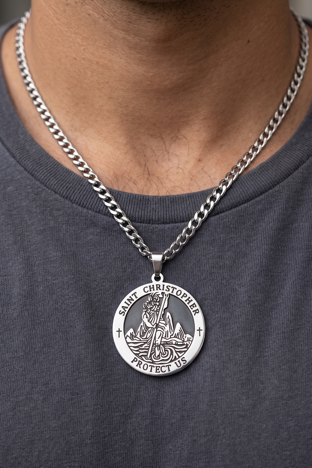 Collier ST CHRISTOPHE Homme - Boutique Chretienne
