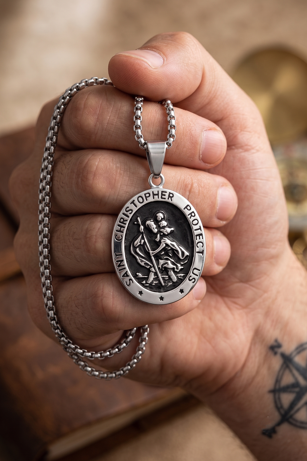 Collier ST CHRISTOPHE Homme II - Boutique Chretienne