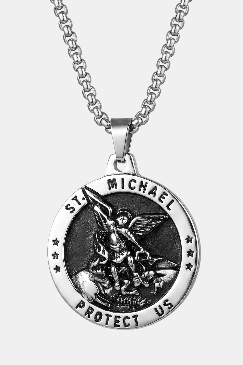 Collier ST MICHEL ARCHANGE - Couleur Argent - Boutique Chretienne