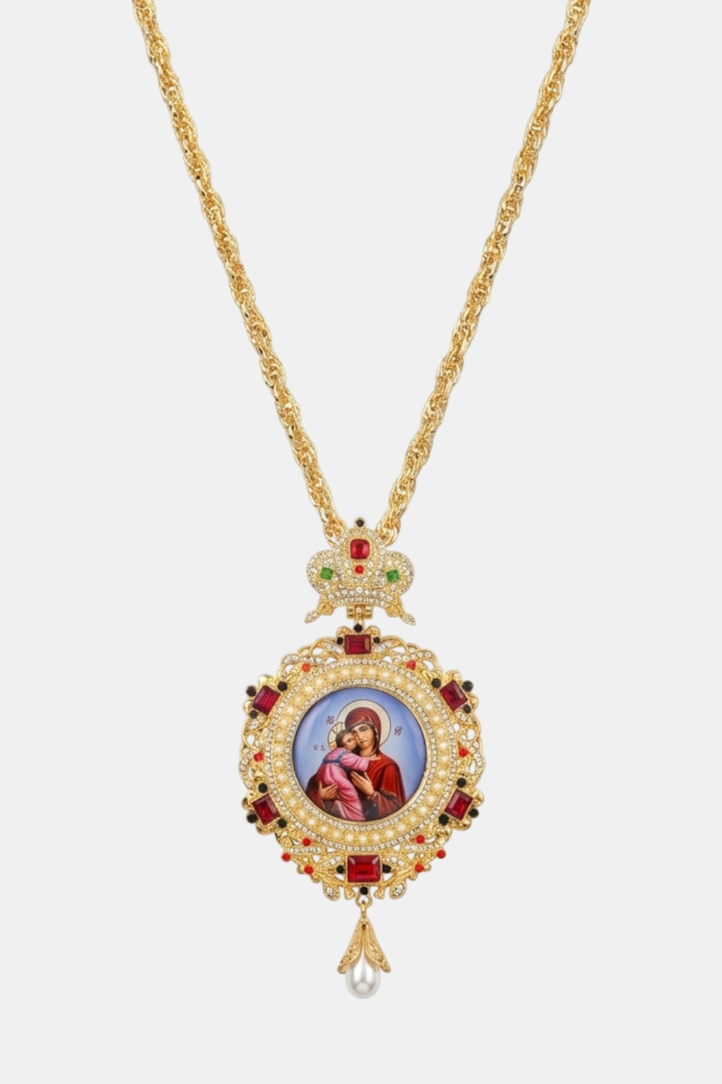 Croix Orthodoxe Vierge Marie Et L'Enfant