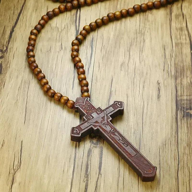 Grand chapelet en bois ancien-Boutique Chrétienne