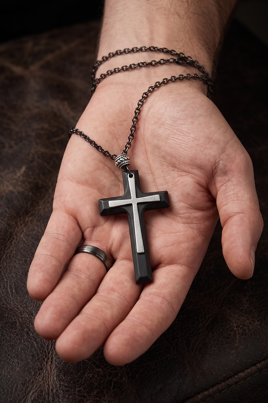 Pendentif Croix BOIS Homme - Boutique Chretienne