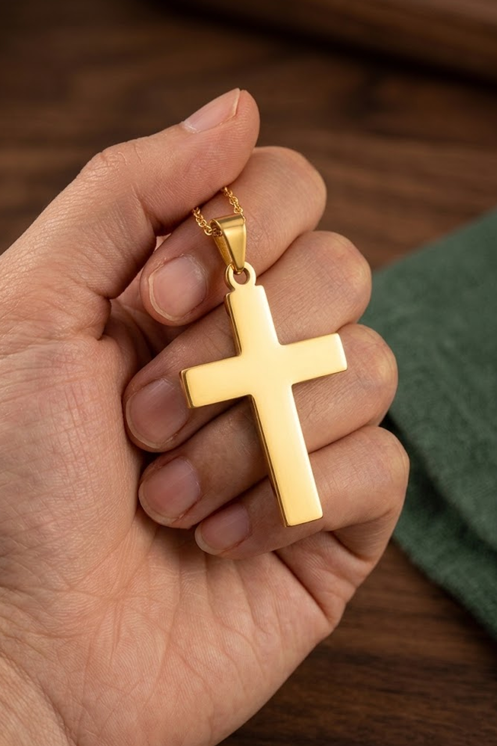 Pendentif Croix Homme Acier - Boutique Chretienne
