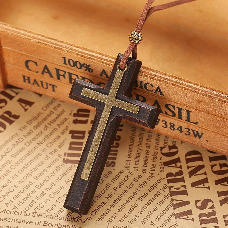 Pendentif Croix BOIS Homme