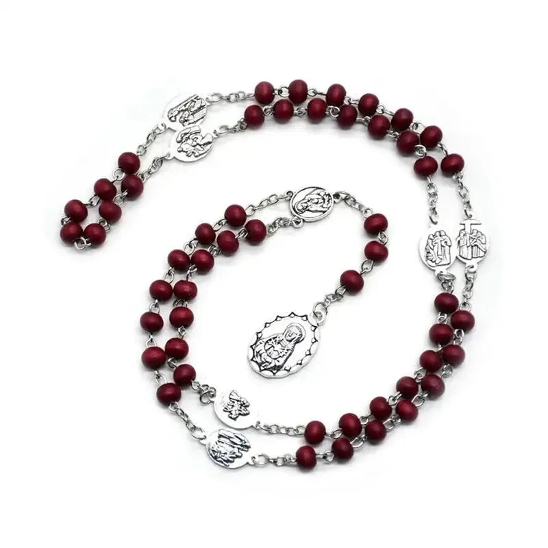 Chapelet en bois vierge marie-Boutique Chrétienne