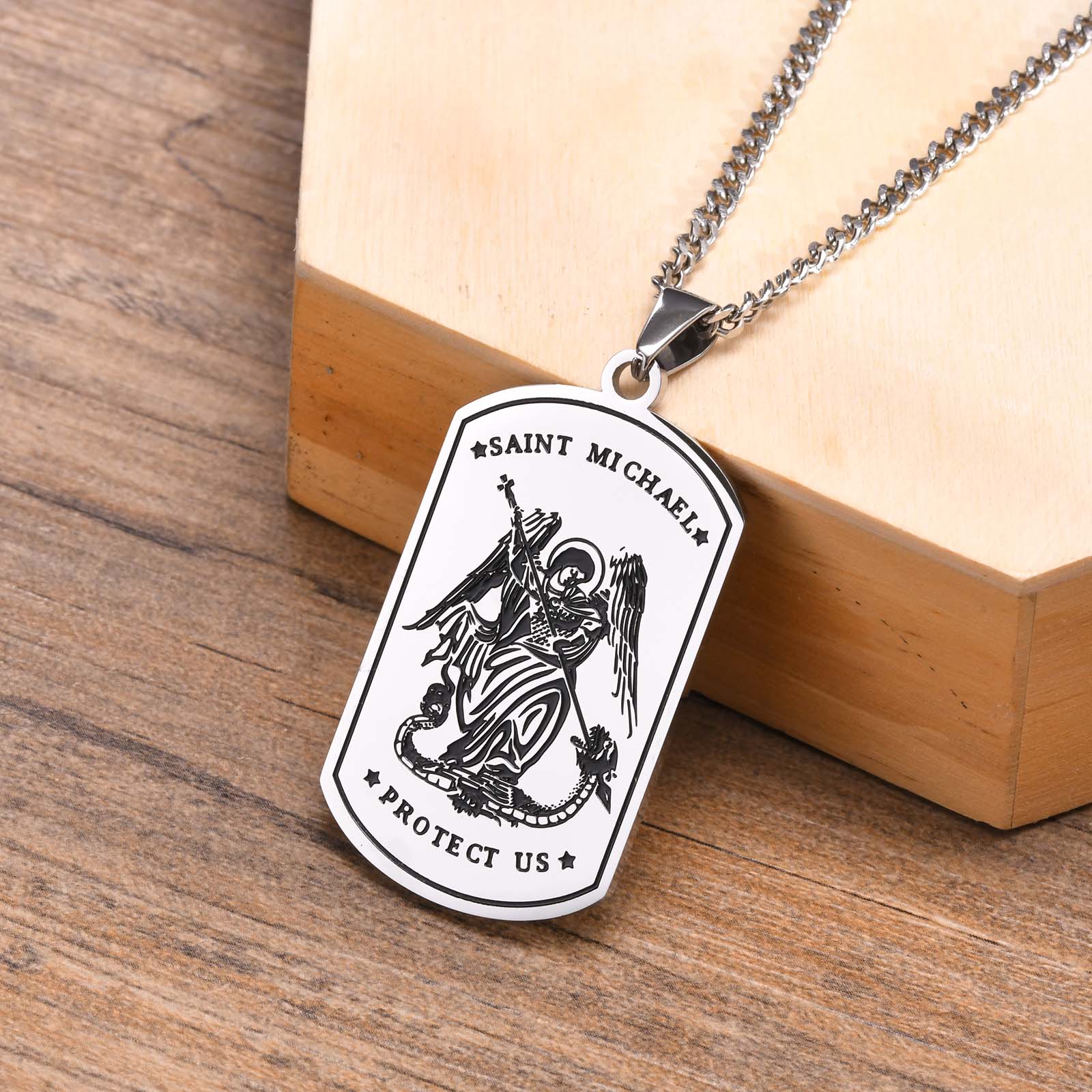 Collier Homme Saint Michel 60cm-Boutique Chrétienne