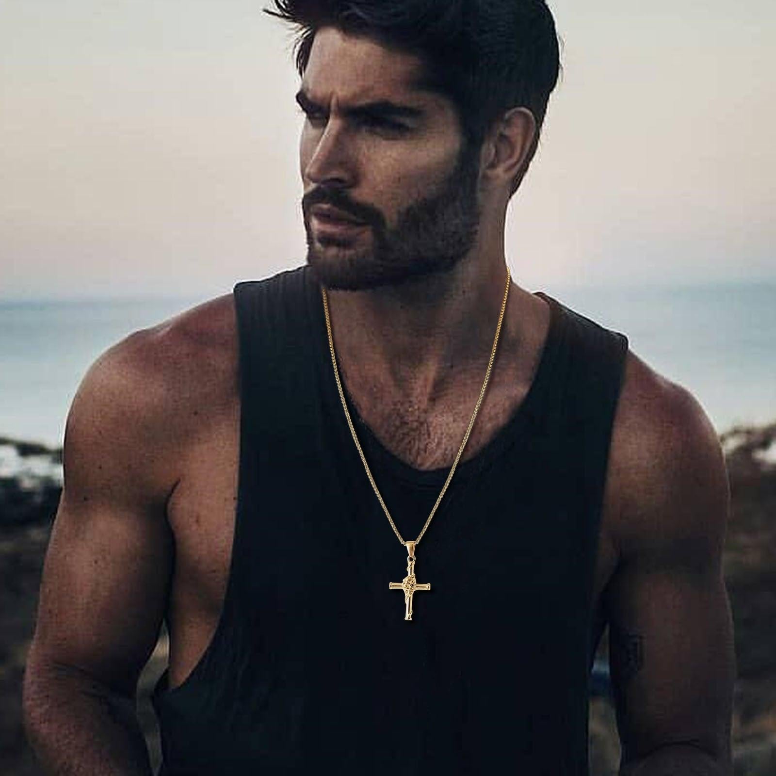 Pendentif Croix Fleur Rose-Boutique Chrétienne