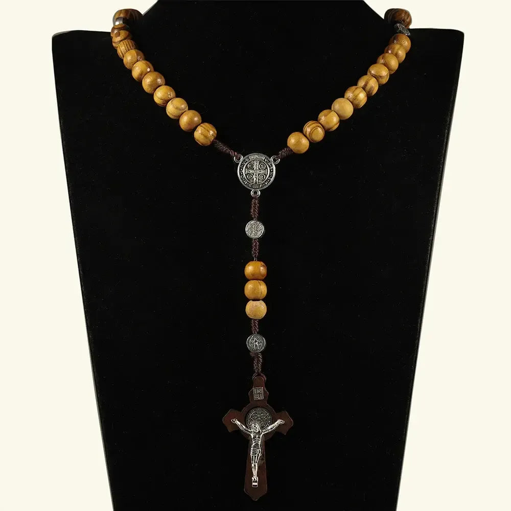 Chapelet bois et corde-Boutique Chrétienne