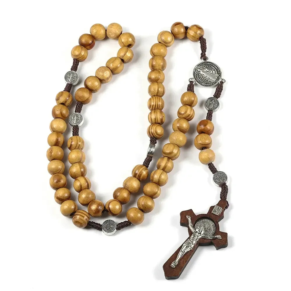 Chapelet bois et corde-Boutique Chrétienne