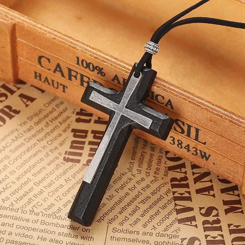 Pendentif Croix BOIS Homme