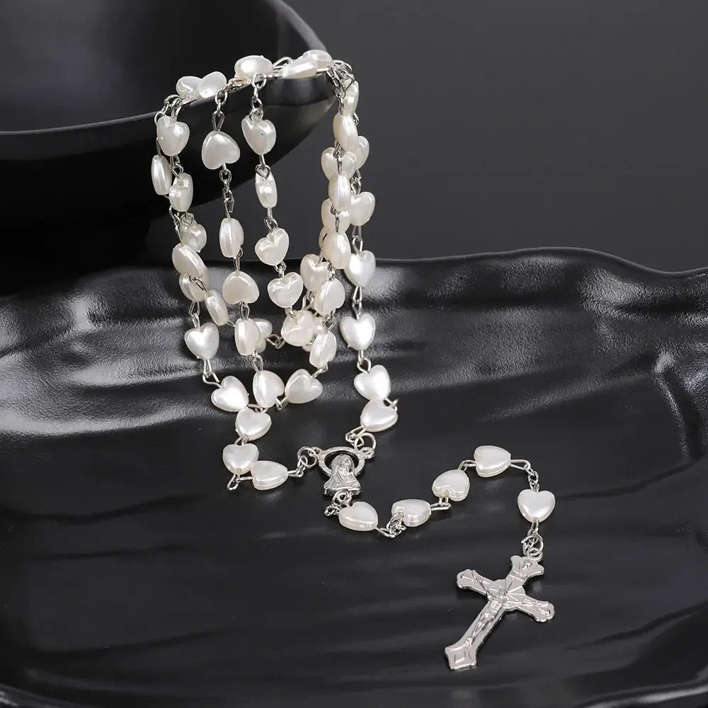 chapelet rose et blanc-Boutique Chrétienne
