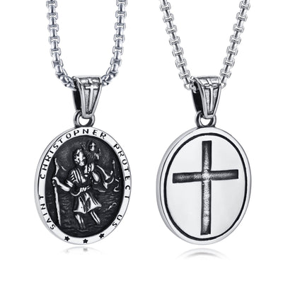 Médaille Ovale de Saint Christophe 60cm-Boutique Chrétienne