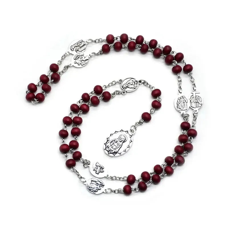 Chapelet en bois vierge marie-Boutique Chrétienne