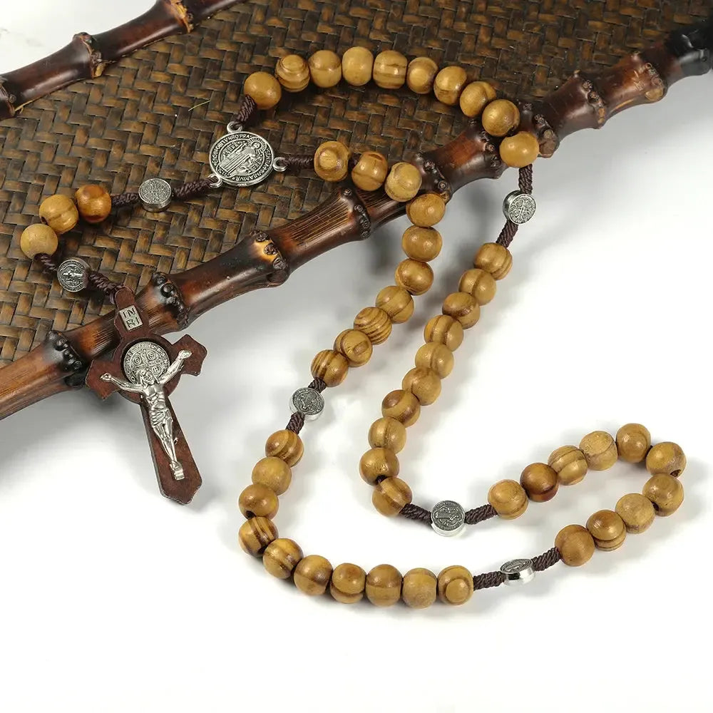 Chapelet bois et corde-Boutique Chrétienne