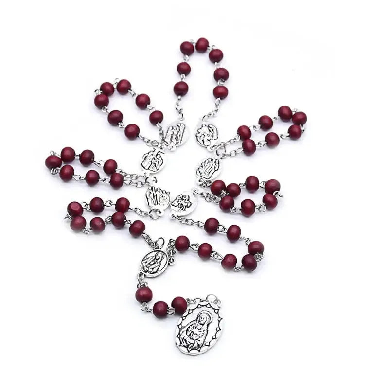 Chapelet en bois vierge marie-Boutique Chrétienne