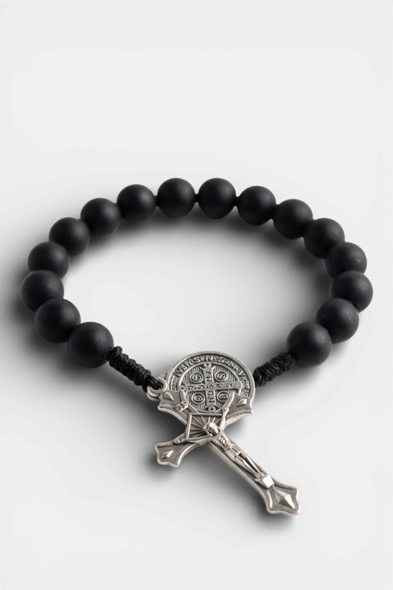 pulsera rosario negro