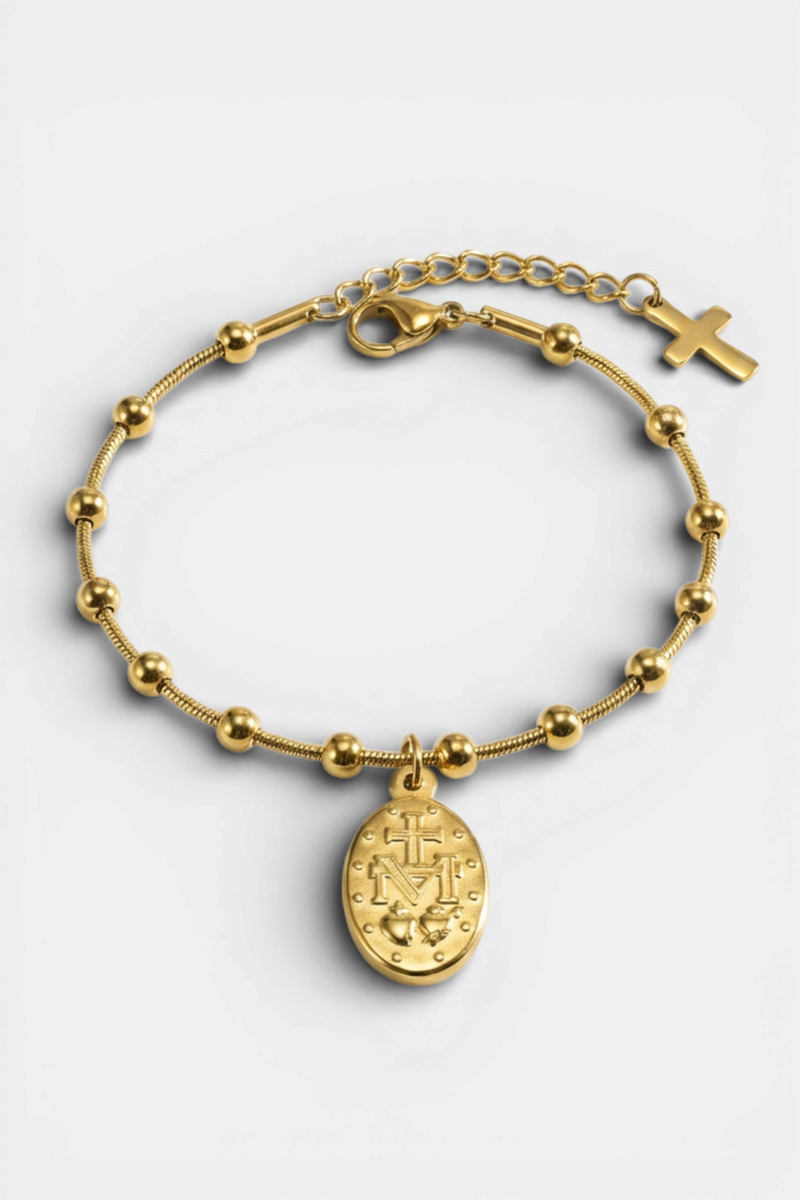 virgin mary gold bracelet