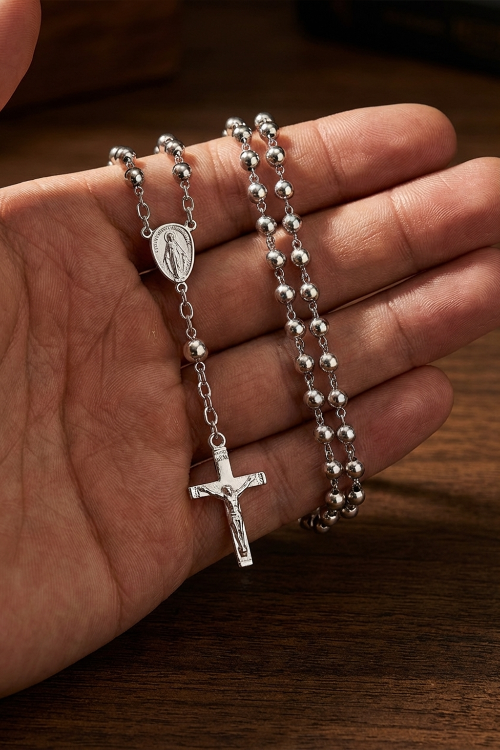 terço em ouro para homem