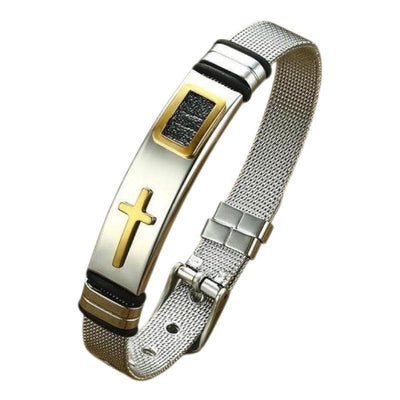 Bracelet Manchette<br> Gourmette Argent Or-Boutique Chrétienne