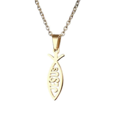 Collier Ichthys<br> Symbole Religieux Or-Boutique Chrétienne