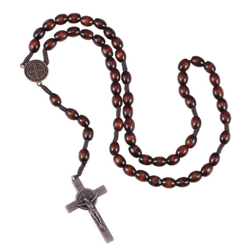 Chapelet bois et corde-Boutique Chrétienne