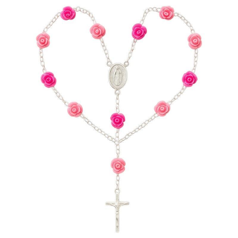 Chapelet avec rose-Boutique Chrétienne