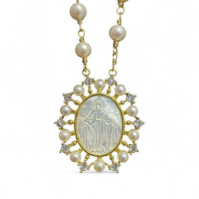 Collier vierge marie perle-Boutique Chrétienne