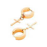 Boucles d'oreilles petites croix ALIENOR or rose
