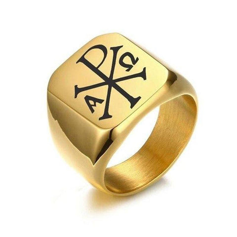 Chevalière Homme <br>Chi Rho Or