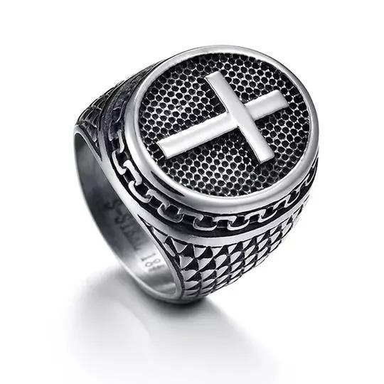Bague Chevalière <br>Sainte Croix Argent-Boutique Chrétienne
