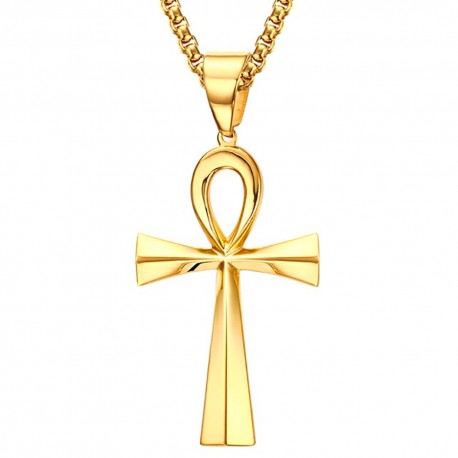 Collier Croix Egyptienne<br> Symbole de Vie Or