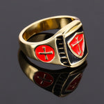 Chevaliere Homme<br> Bouclier Templier Or