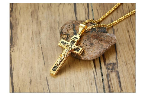 Collier Jésus<br> Crucifix Inri Doré
