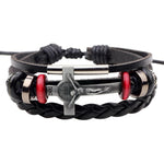 <transcy>Leather Cross Bracelet</br> Jesus crucifix</transcy>