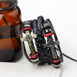 <transcy>Leather Cross Bracelet</br> Jesus crucifix</transcy>