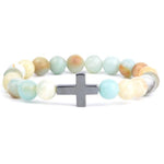 <transcy>Religious Bracelet<br> Patterned Cross and Beads</transcy>