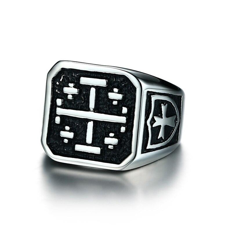 Bague Chevalière<br> Croix de Jerusalem Argent-Boutique Chrétienne