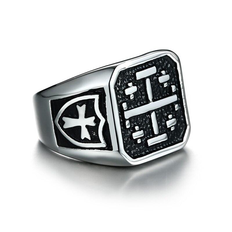 Bague Chevalière<br> Croix de Jerusalem Argent-Boutique Chrétienne