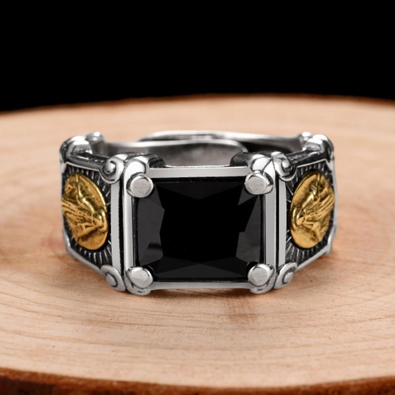 Bague Argent Sterling<br> Onyx Zirconium-Boutique Chrétienne