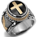 Bague Chevalière<br> Croix Chrétienne Argent