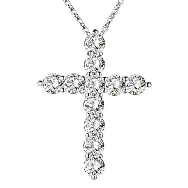 Collier Croix Femme<br> Diamant Croix-Boutique Chrétienne