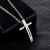 Collier Croix Homme<br> Fil de Fer Bleu