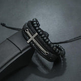 Bracelet Chrétien </br>Manchette en Cuir