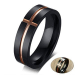 Bague Religieuse <br>Croix en Or Rose
