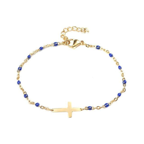 Bracelet Croix<br> Bleu