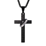 Collier Pendentif Croix Noir</br> Bijoux de Prière du Seigneur